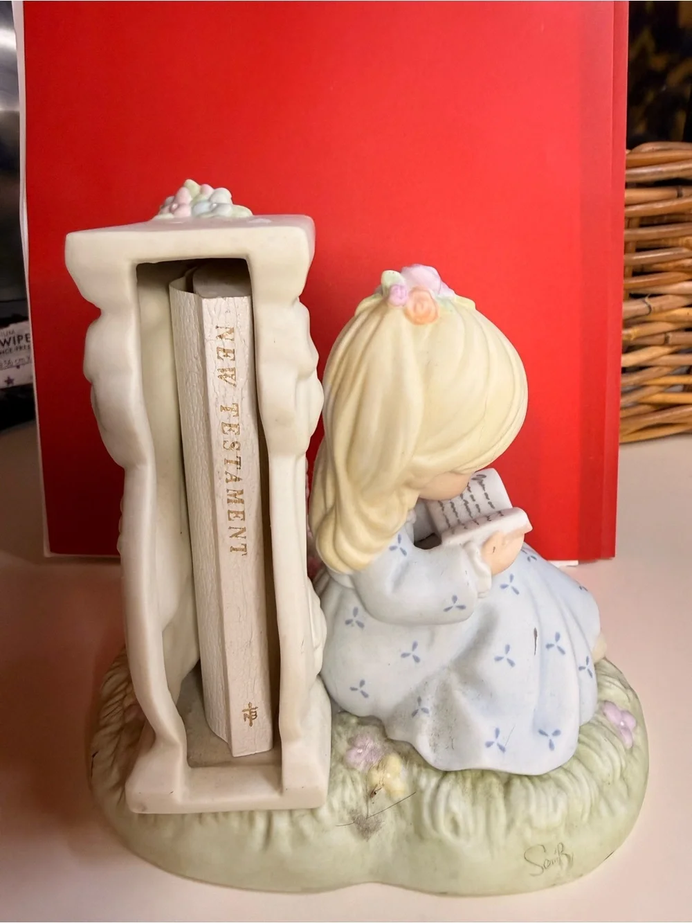 Porcelain Girl Reading Figurine - Pastel Colors